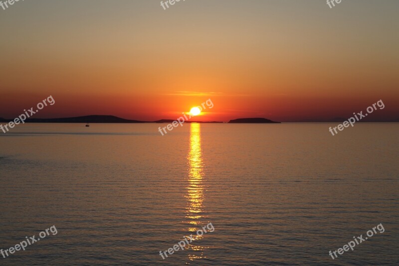 Greece Naxos Sunset Tourism Travel