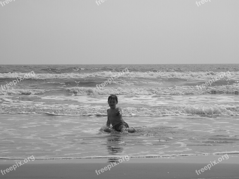 Beach Boy Black And White Summer Child