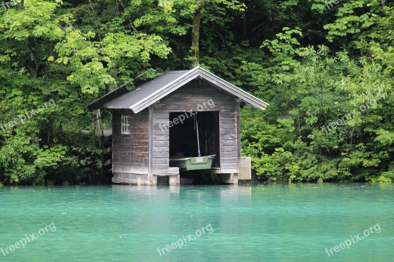 Cottage Boathouse Lake Azure Lake Free Photos