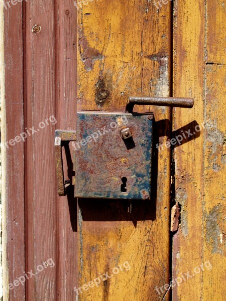 Door Latch Lock Old Wood