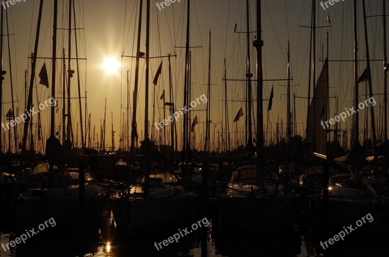 Sail Port Sunset Boat Sailing Boats