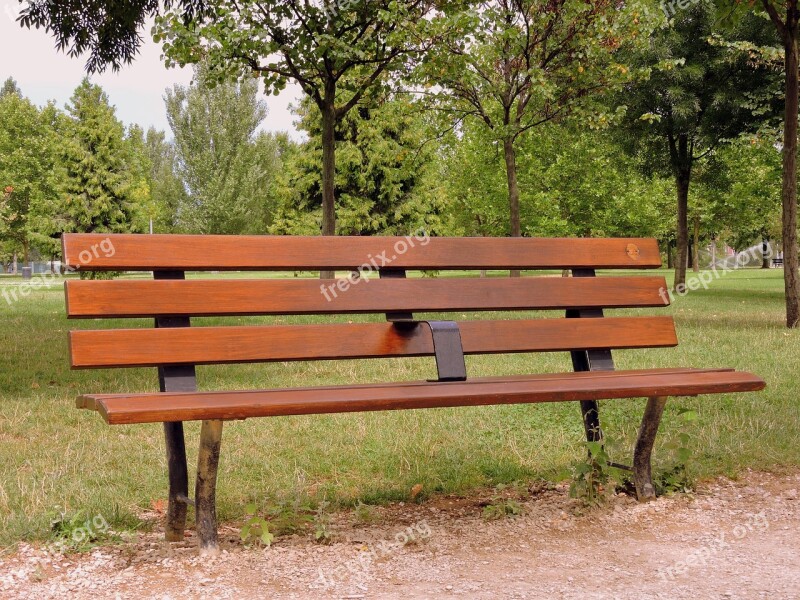 Bench Park Garden Green Wood