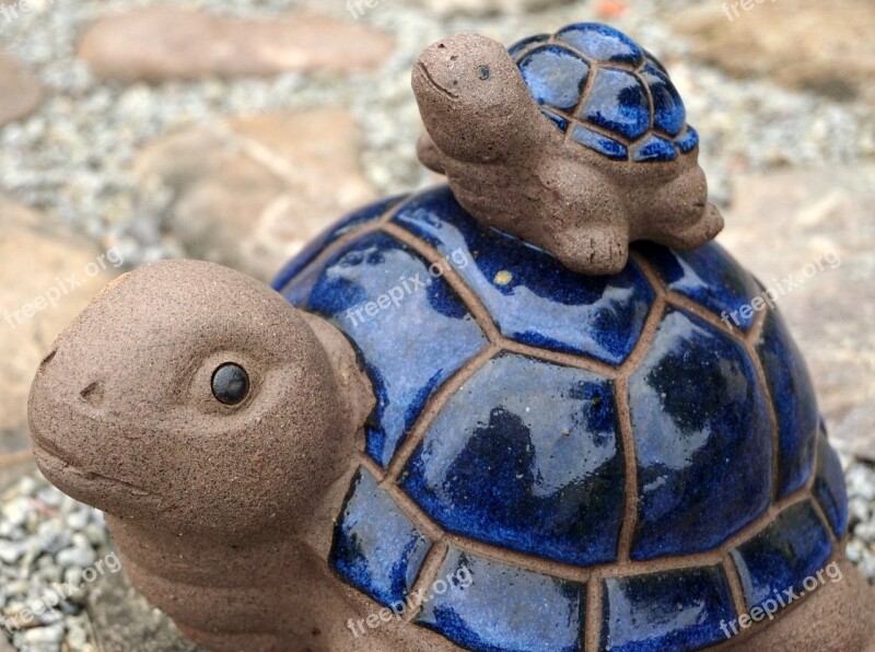 Turtles Decoration Figure Ceramic Ornament