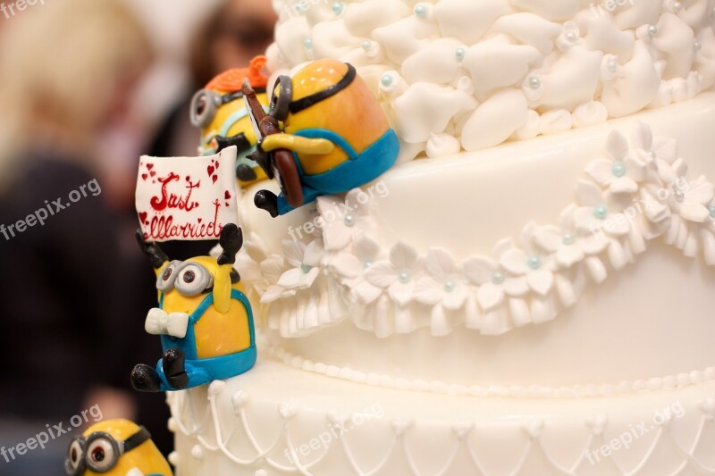 Just Married Minions Wedding Marry Wedding Cake