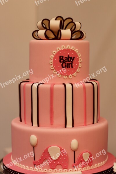 Baby Girl Cake Pie Art Three Stories