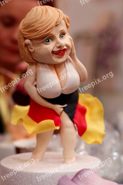 Cake Figure Caricature Angela Merkel Merkel