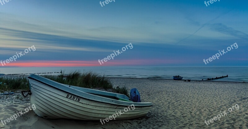 Evening Baltic Sea Usedom Island Beach