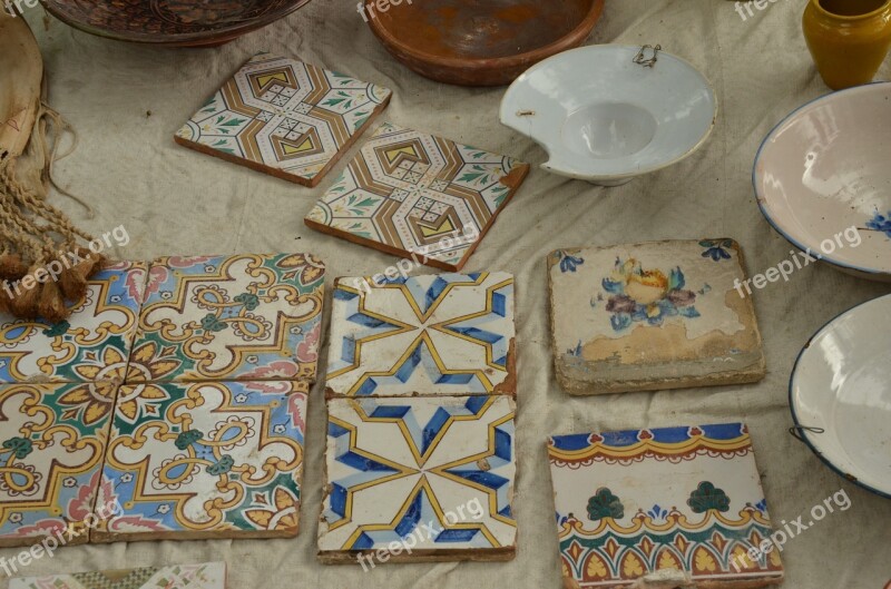 Market Tile Motive Decoration Antique