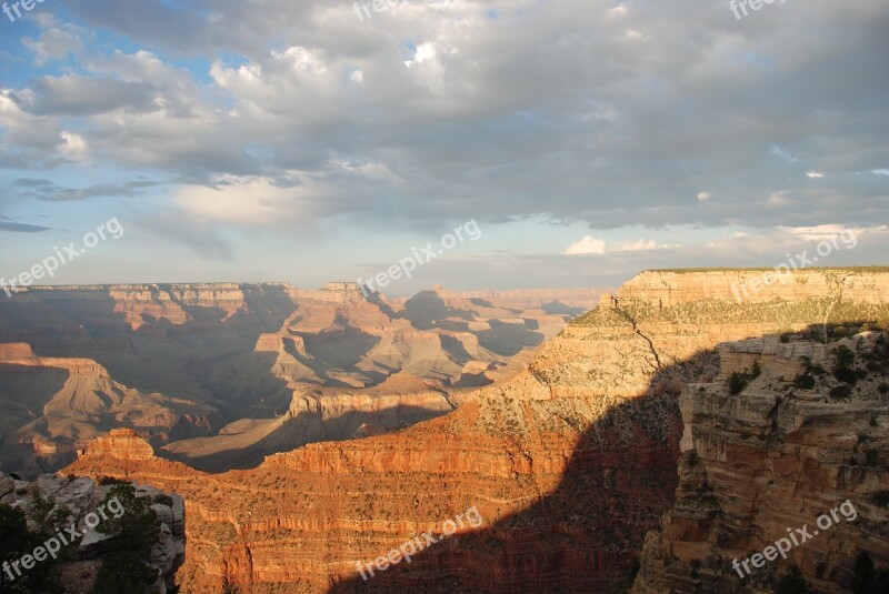 Sunset Travel Scenic Grand Canyon Mountain