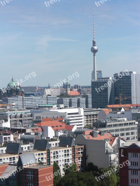 Berlin Tv Tower Germany Cityscape Skyline