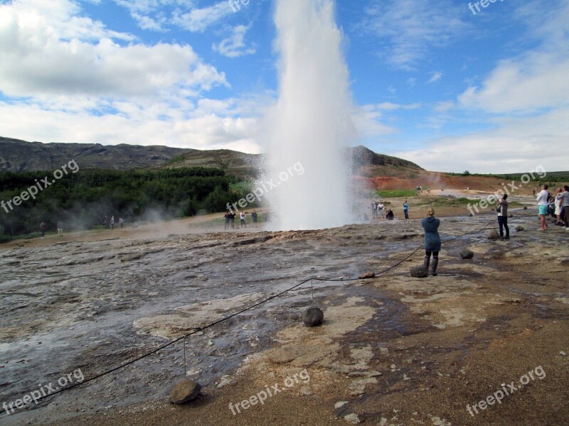 Geysir Iceland Europe Free Photos