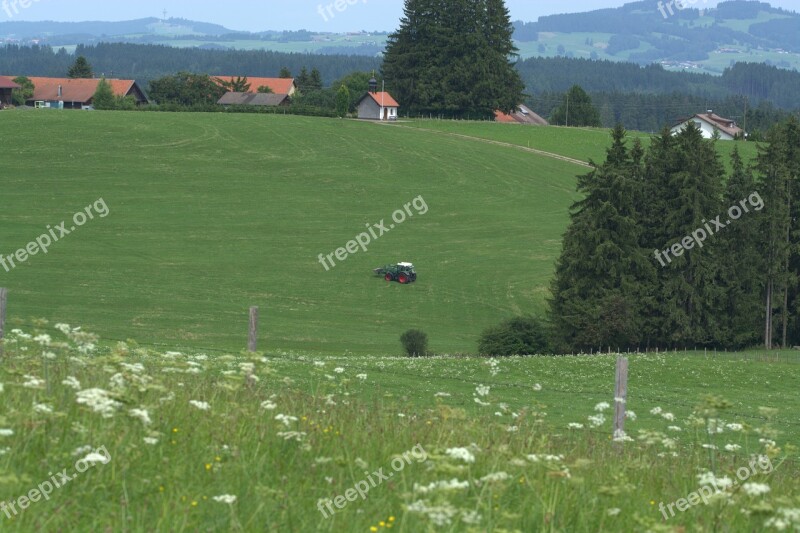 Tractor Landscape Alpine Agriculture Nature