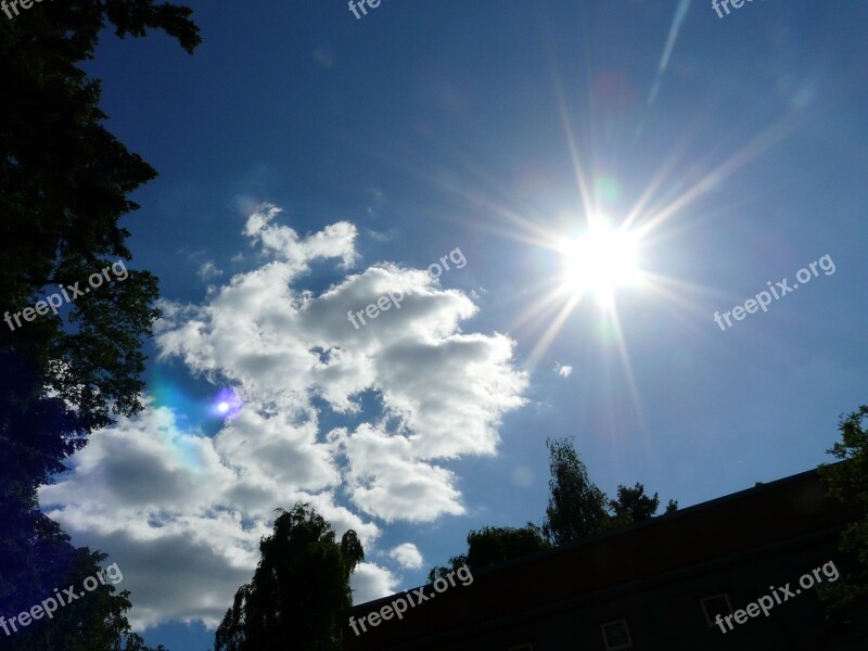 Sky Sun Clouds Blue Rays