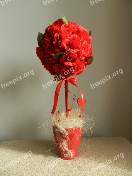 Woman Handicraft Flowers Decoration Composition