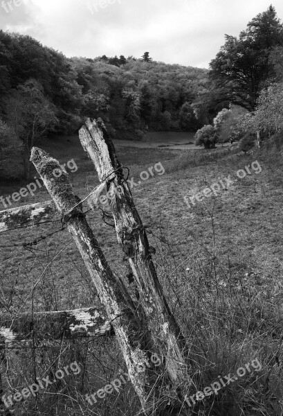 Black And White Closing Nature Landscape Fields