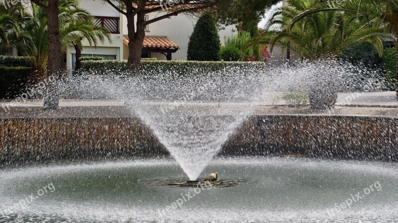 France St Cyprien Water Jets Fountain Water