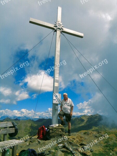 Summit Cross Hike Cross Mountains Mountaineering