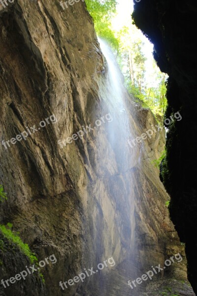 Waterfall Partnachklamm River Racing Garmisch Partenkirchen