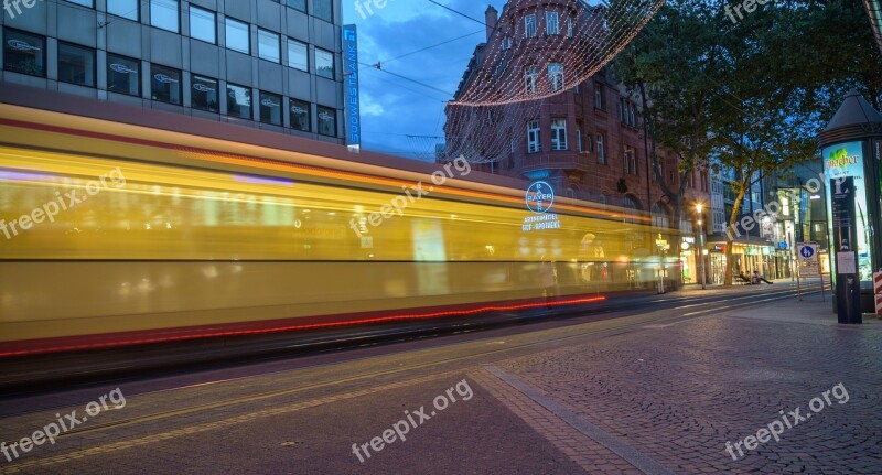 Karlsruhe Tram Abendstimmung Long Exposure Drive