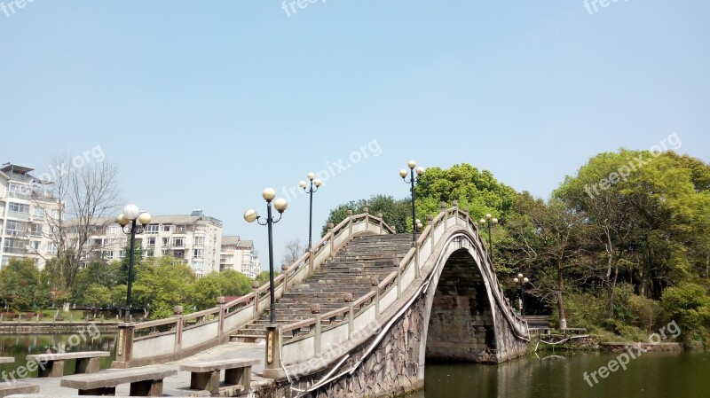 The Scenery Fuzhou People's Park Ishibashi Multi-bridge Asia