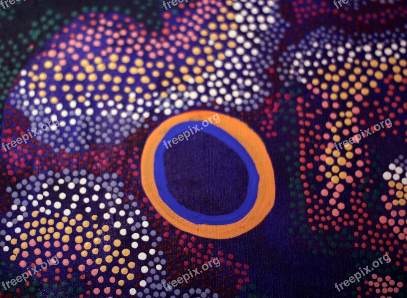 Aboriginal Art Art Dots Colourful Colour