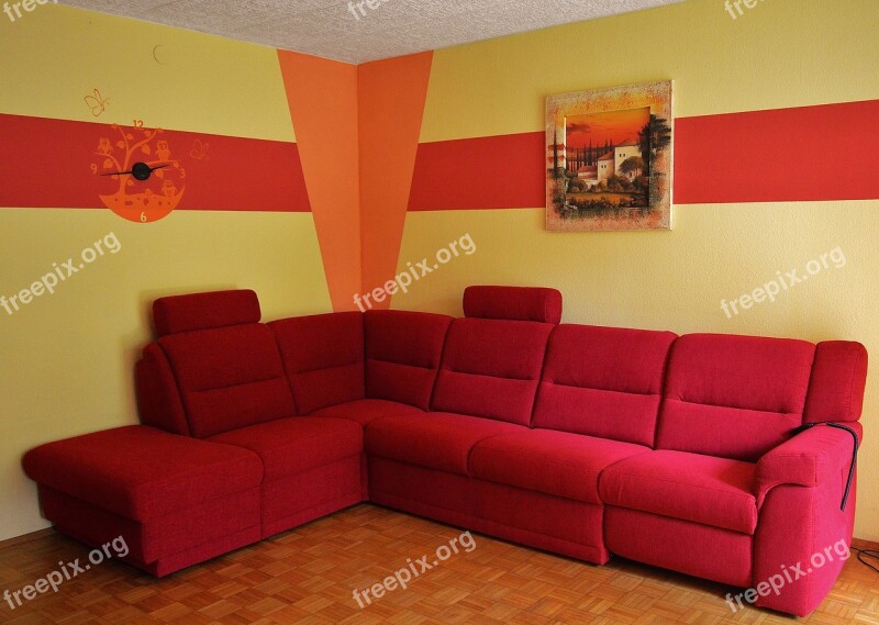 Couch Sofa Red Living Room Red Sofa