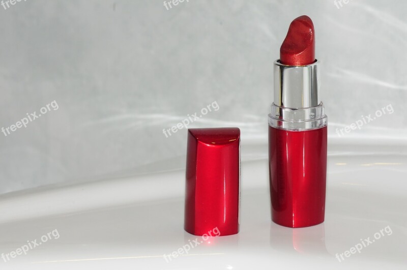 Lipstick Make Up Cosmetics Red Feminine