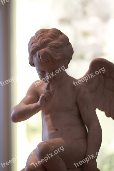 Cherub Angel Statue Marble Quiet