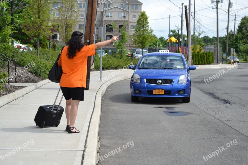 Taxi Asking Cab Taxi Calling Women Pasanger