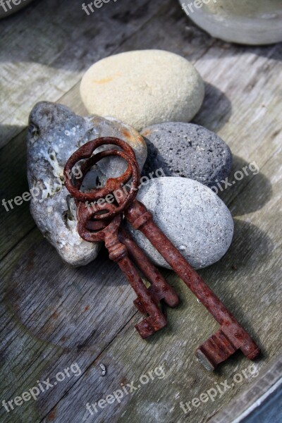 Keychain Metal Rusted Iron Stones