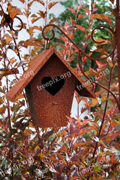 Bird Feeder Heart Love Relationship Brown