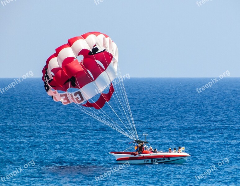 Parachute Paragliding Red Balloon Sky