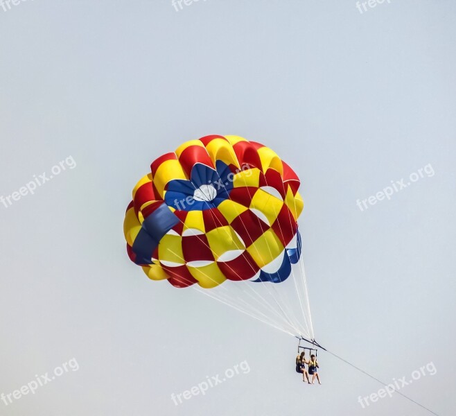 Parachute Paragliding Colours Balloon Sky