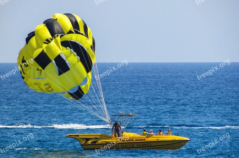 Parachute Paragliding Yellow Balloon Sky