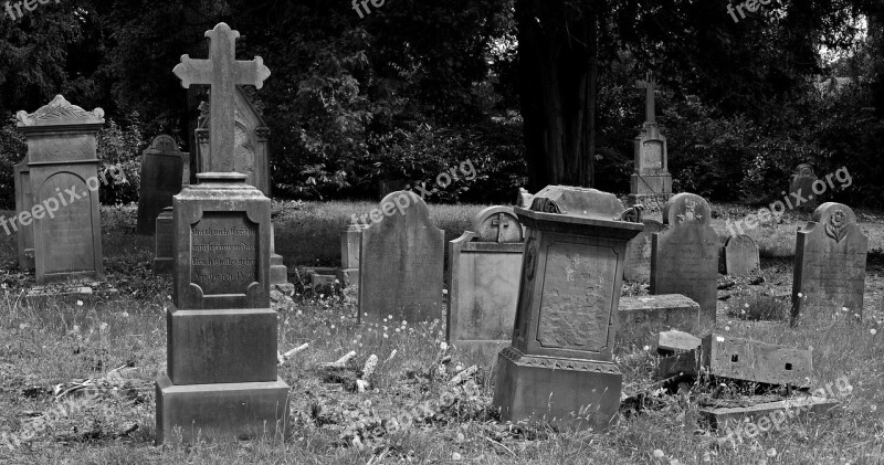 Cemetery Old Grave Stones Old Cemetery Cross Abandoned