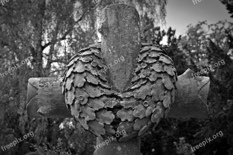 Cemetery Old Grave Stones Old Cemetery Cross Abandoned