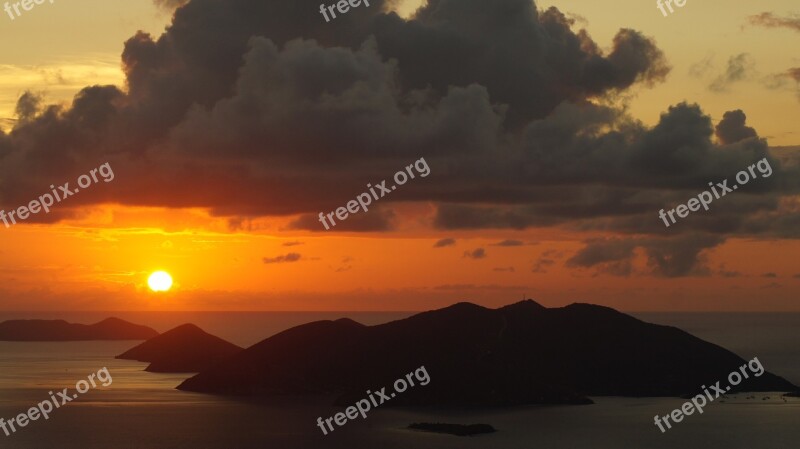 British Virgin Islands Sunset Caribbean Islands Travel