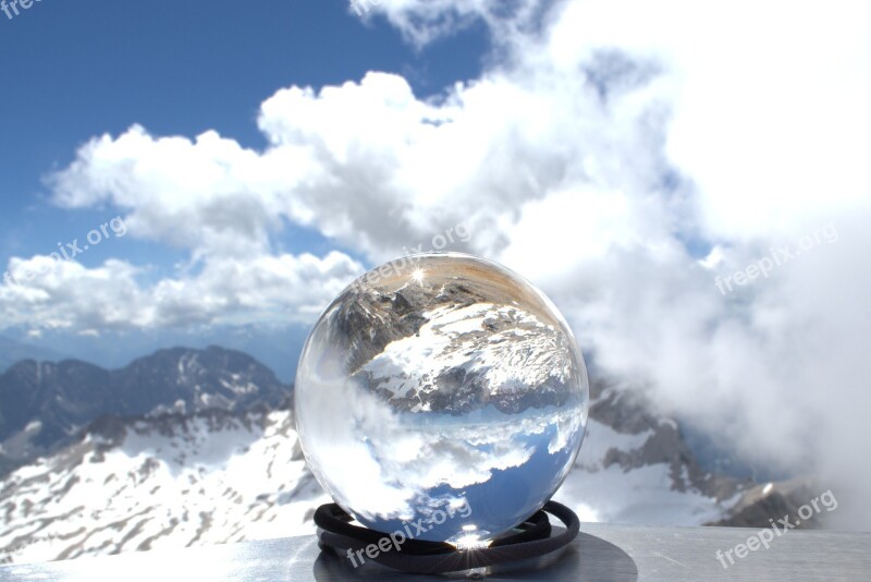 Zugspitze Globe Image Glass Ball Glacier Garmisch