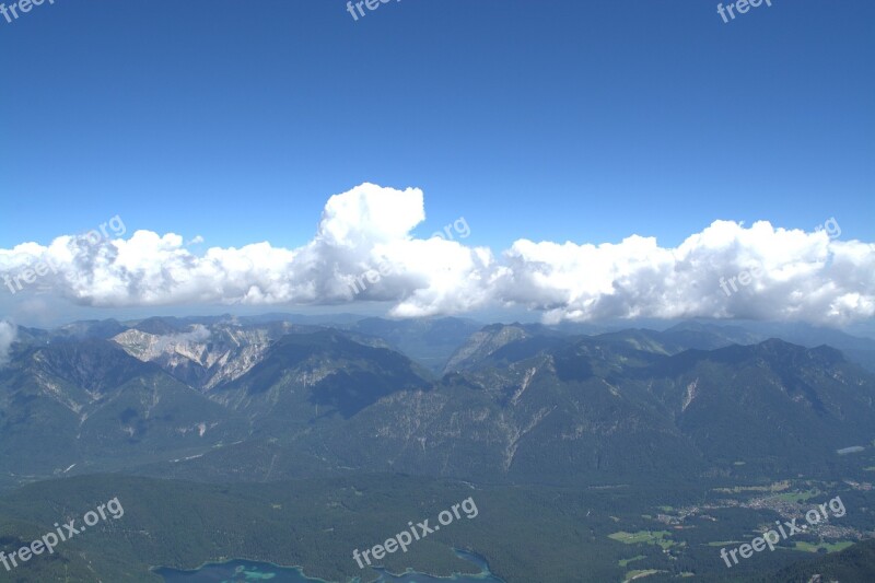 Zugspitze Wetterstein Mountains Far Right Eastern Alps Zwölferkogel