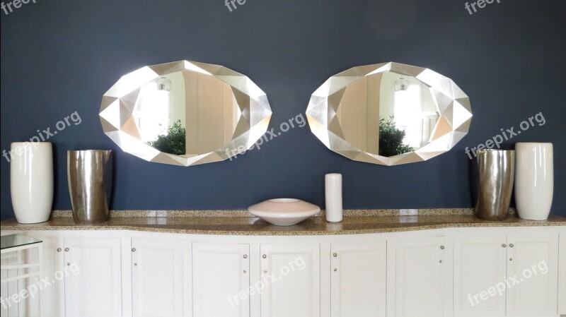 Mirror Decor Symmetry Cabinet Sideboard