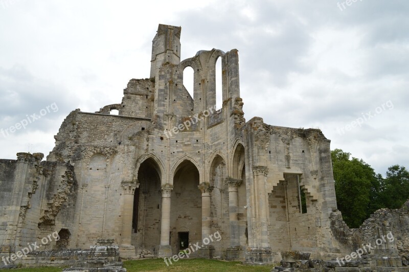 Ruins Chaalis Abbey Oise Ile-de-france