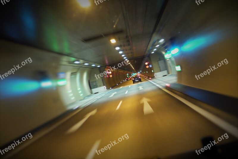 Highway Tunnel Drive Speed Underground