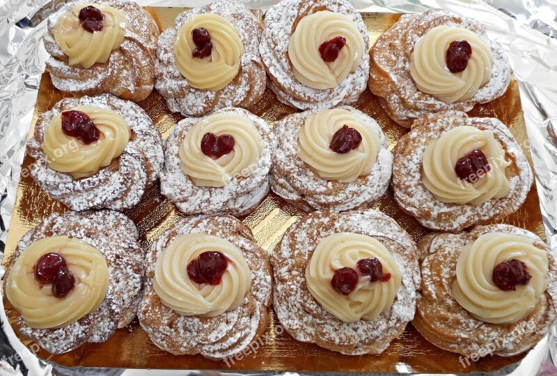 Pastry Neapolitan Zeppola Zeppole Italy Tasty