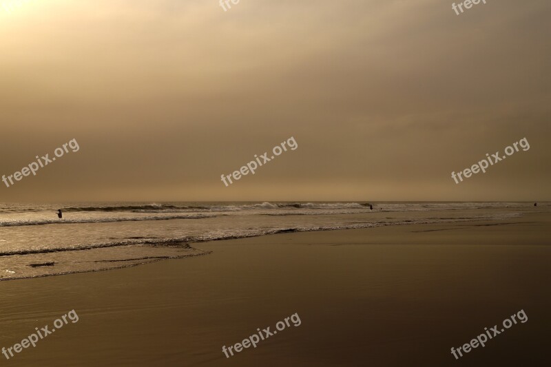 El Salvador Costa Del Sol Fishing Fisherman Sunset