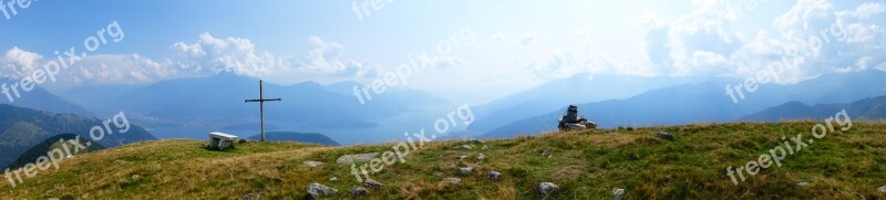 Panorama Mountains Alpine View Lake Como