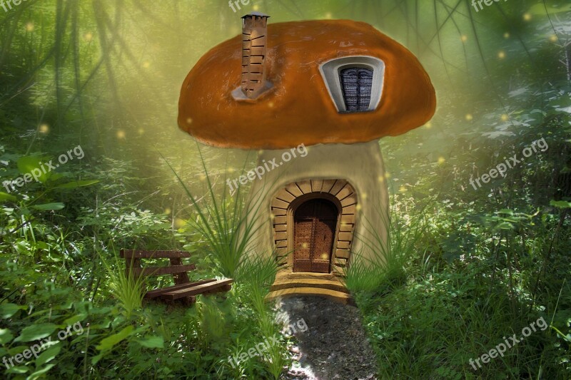 Mushroom House Fantasy Fungus Fantasia