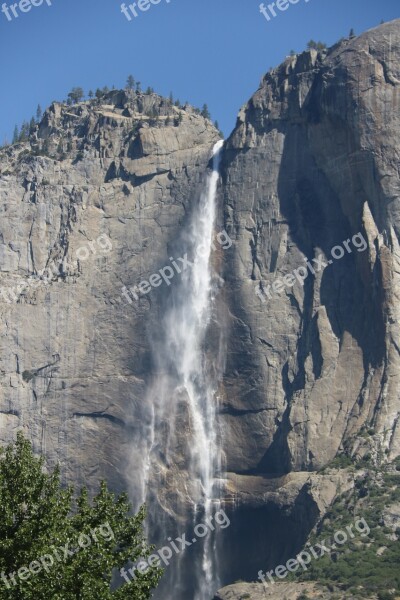 Yosemite Waterfall Landscape California Nature