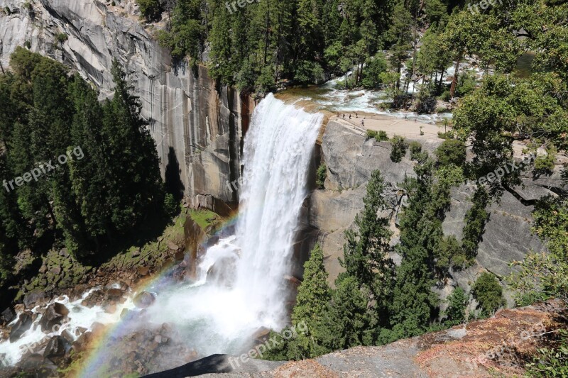 Yosemite Waterfall Landscape California Nature