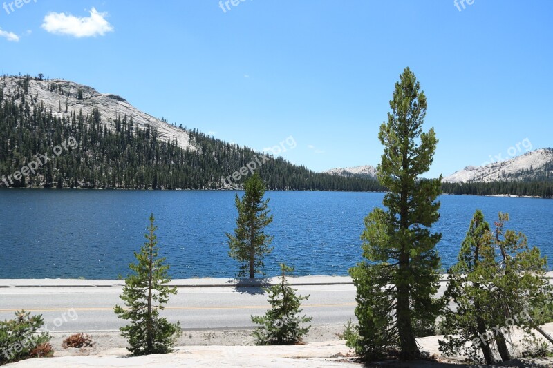 Lake Yosemite Mountains Water Landscape