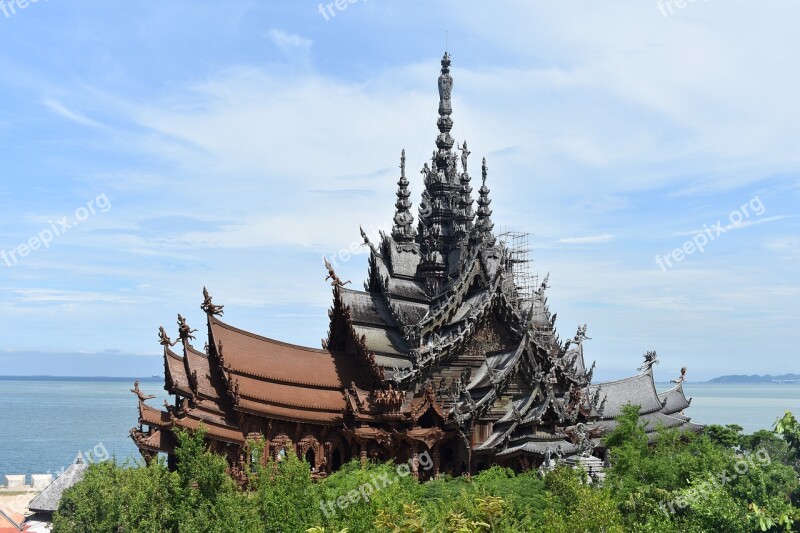 Sanctuary Of Truth Pattaya Thailand Asia Travel